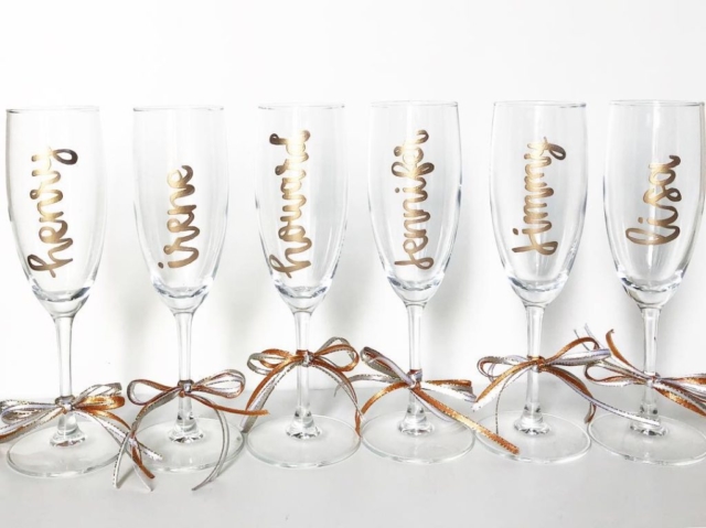 Custom Wedding Glasses, Champagne, Wedding Gift