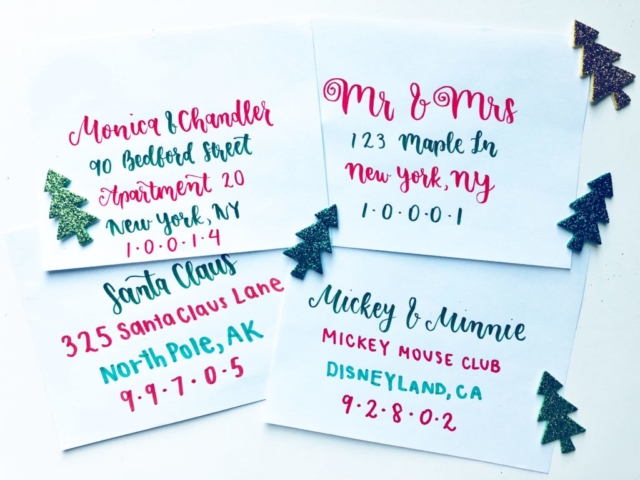 Calligraphy Envelope Addressing for Holidays